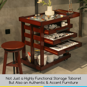 MEEDEN Deluxe Artist Storage Cart, 5-lags Taboret-Kirsebær Valnød-W13H