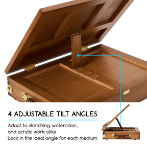 MEEDEN Tabletop Easel with Storage Drawer & Palette-Walnut-XHC-1A