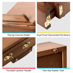 MEEDEN Tabletop Easel with Storage Drawer & Palette-Walnut-XHC-1A