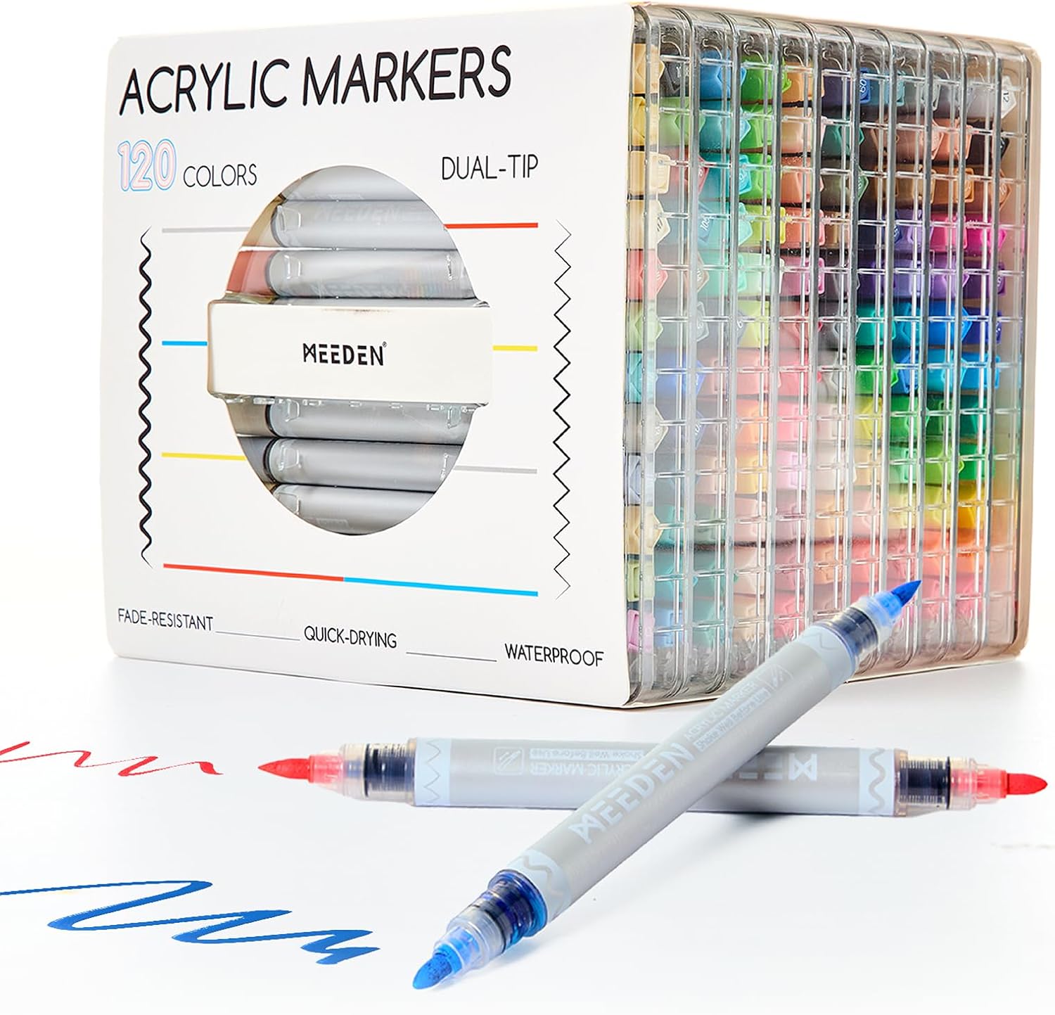 MEEDEN Dual Tip Acrylic Paint Markers, 120 Colors