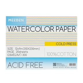 MEEDEN Carta per acquerello a grana grossa pressata a freddo & pressata a caldo & 