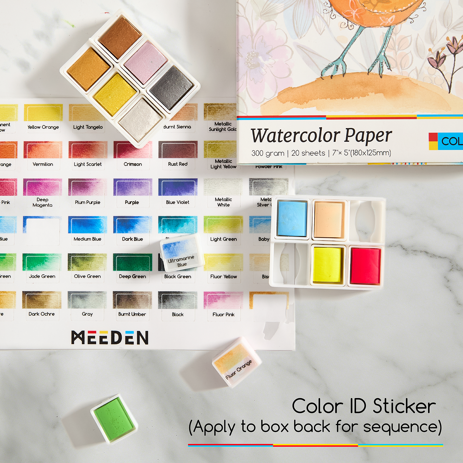 MEEDEN Kit de peinture aquarelle de voyage : 50 couleurs aquarelles pour débutants avec pinceaux et livre de coloriage Concertina – Kit d'aquarelle portable pour adultes en déplacement MEEDEN Kit de peinture aquarelle de voyage : 50 couleurs aquarelles pour débutants avec pinceaux et livre de coloriage Concertina – Kit d'aquarelle portable pour adultes en déplacement