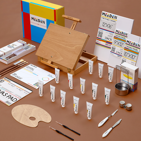 MEEDEN Artist Oil Painting Set with Sketch Easel Box, 13*50ml Tubes