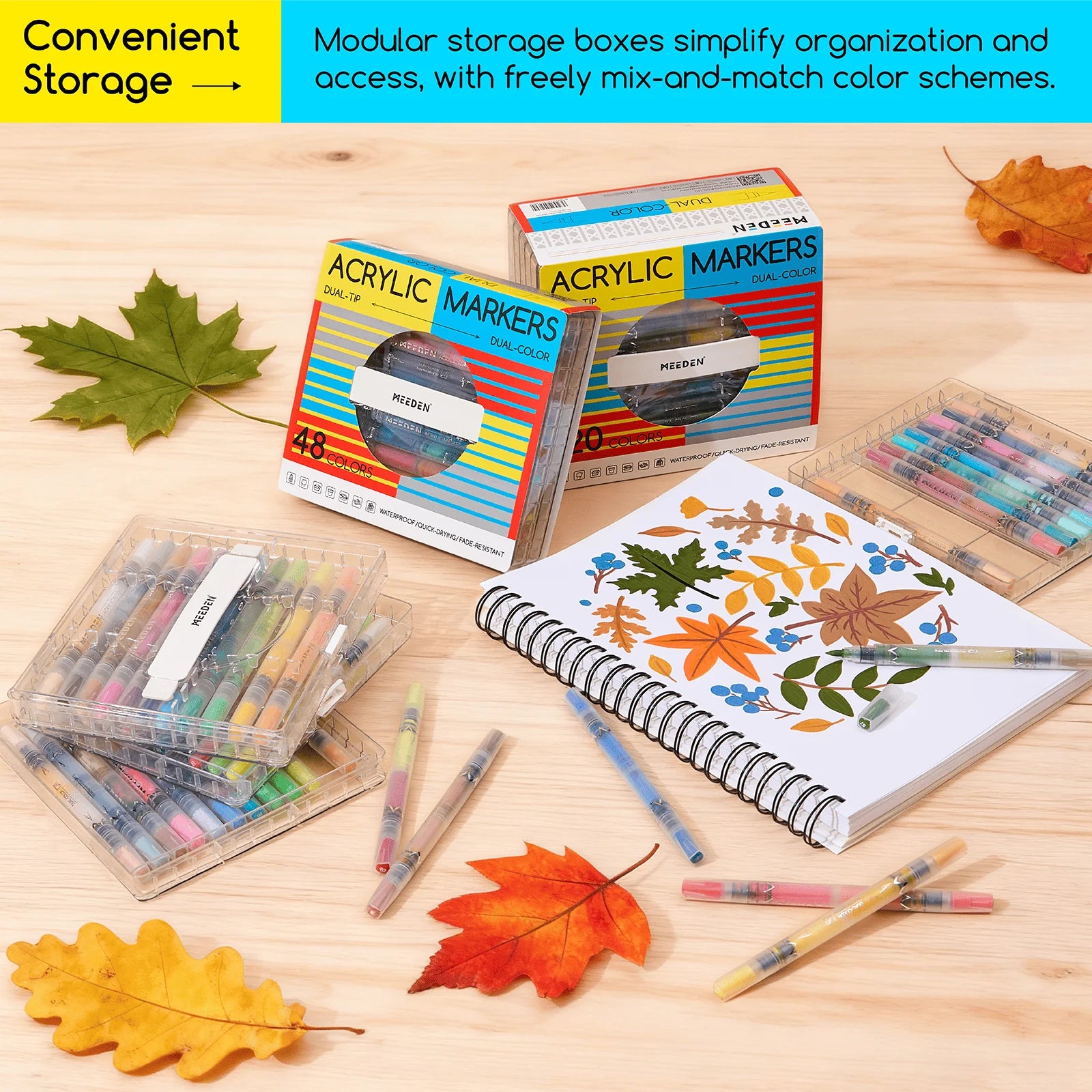 MEEDEN Dual Tip Acrylic Paint Markers – 48 / 96 / 120 Colors